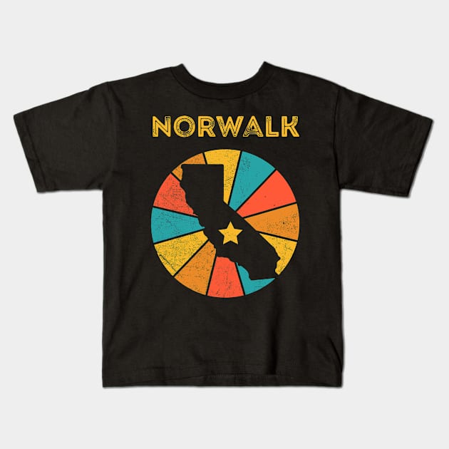 Norwalk California Vintage Distressed Souvenir Kids T-Shirt by NickDezArts